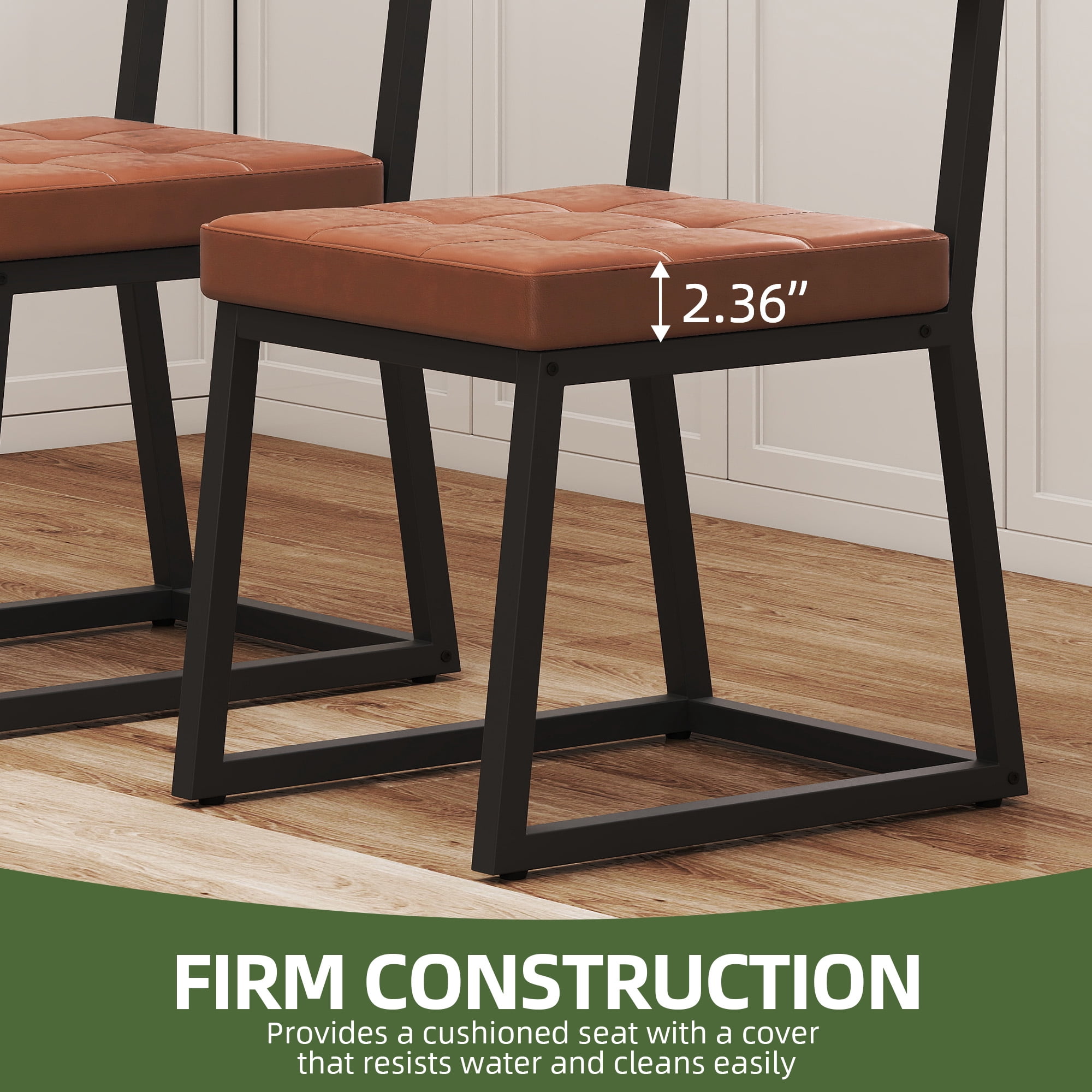 Uforic Dining Chairs Set of 4, Upholstered Modern Kitchen Chair with Metal Frame for Dining Living
