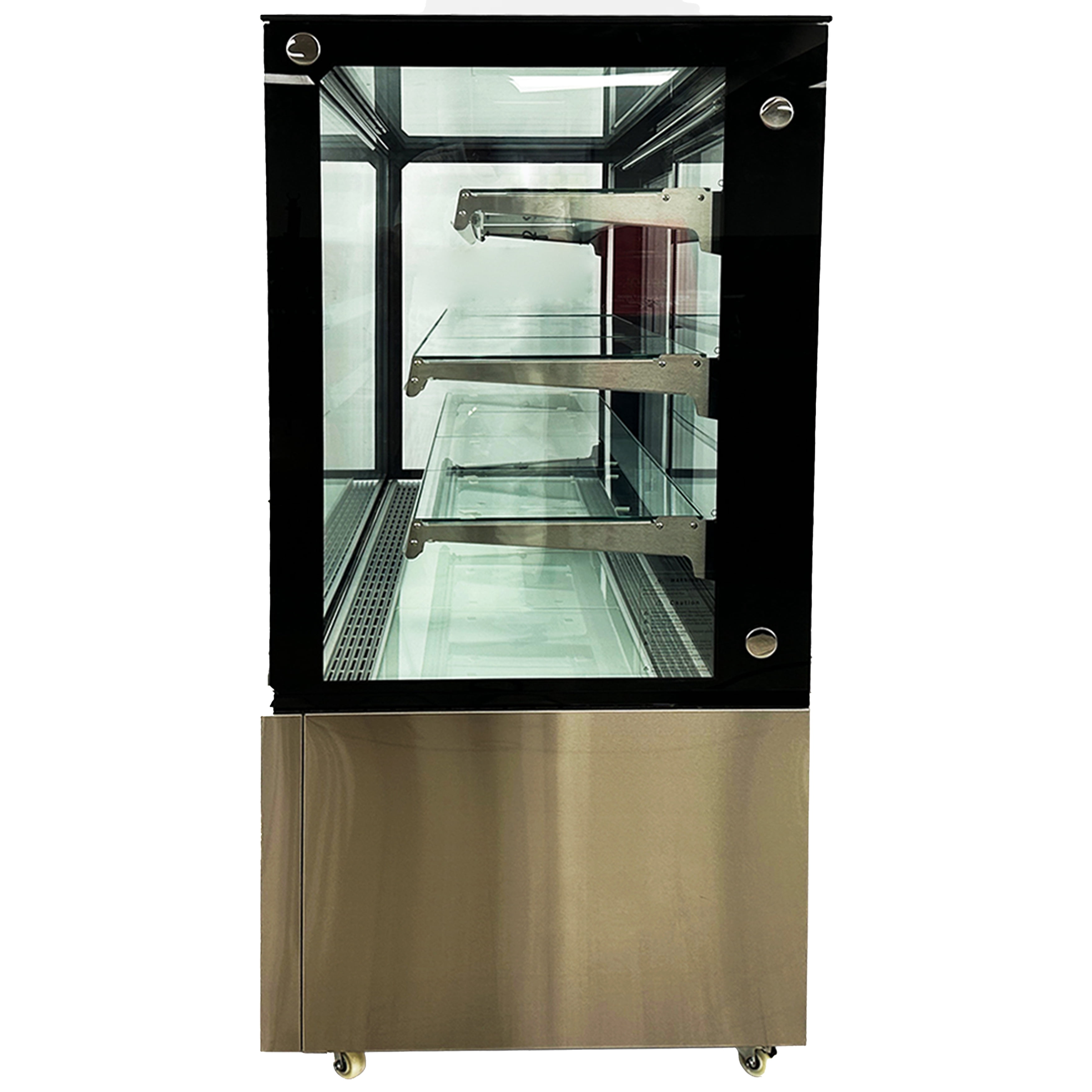 72 in. Commercial Bakery Display Case Sliding 2-Door Glass Front Refrigerator in Stainless Steel 29 Cu.Ft. NSF