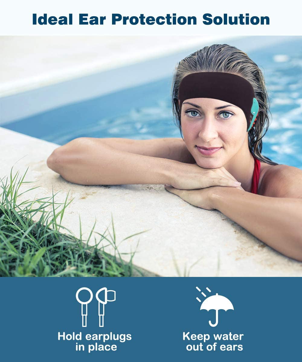 Kids Adult Ear Band Headband Summer Swimming Waterproof Bathing Head Protector 
