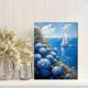 thumbnail image 2 of Qisvanset 12x16 Inch Sailboat Blue Hydrangea Canvas Wall Art, Coastal Nautical Trendy Dorm Home Wall Decor, 2 of 8