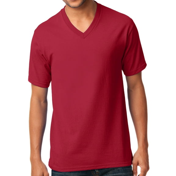 Buy Cool Shirts Casual mens V-neck Tee Shirt, 3XL RED