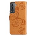 thumbnail image 5 of Nalacover For Samsung Galaxy S23 Case,Luxury 360 Protection Embossed Butterfly PU Leather and Soft TPU Flip Kickstand Magnetic Card Wallet Shockproof Protective Cover with Wrist Strap.Yellow, 5 of 9