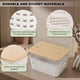 thumbnail image 5 of Yij2 6 Pzas Contenedores Almacenamiento Pequeños con Tapas de Bambú, Cesta Plástica Apilable con Etiqueta, para Estantes, Escritorio y Oficina, 5 of 7