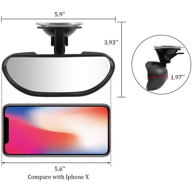 Espejo de asiento trasero de coche de bebé, espejo retrovisor, espejo de asiento trasero, espejo de seguridad para niños, espejo frontal ajustable para bebé Ormromra WMZL-676