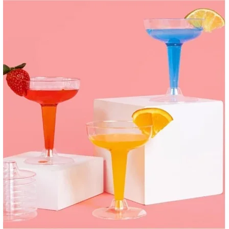 FINE MAKER 24-pack modern plastic champagne flutes, champagne glasses, cocktail glasses