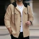 thumbnail image 1 of pstuiky camisa de manga larga para hombre, Sudadera deportiva con bolsillo y manga larga de color liso para hombre, estilo moderno, con cuello alto top de hombre xxl, 1 of 4
