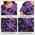thumbnail image 5 of OutfitShow Plus Size Womens Tops Crew Neck Casual Tunic Short Sleeve Shirts Floral Blouses Loose Summer Tops, 5 of 7