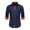 j-Navy419114, variant on LIIPEE Men Shirts Casual Solid Color Regular Fit Long Sleeve Lapel Shirt Male Button Down Fashion Tops Comfortable Breathable Soft Daily Shirts,Army Green,L