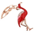 thumbnail image 6 of HOMEMAXS Red Flamingo Shape Keychains Rhinestone Key Rings Holder Craft Alloy Keyring Crystal Hanging Ornaments Gift, 6 of 8