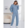 thumbnail image 4 of Xmarks Womens Hooded Pajamas, Lightweight Soft Lounge Pjs Cozy Sleepwear Jogger Set 2 Piece Outfit Long Pullover With Long Pant, 4 of 6