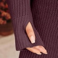 thumbnail image 4 of Karymi Summer Dresses for Women Turtleneck Sweater Dress, Long Sleeve Oversized Loose Fit Side Split Hem Warm Casual Shift Dresses, 4 of 6