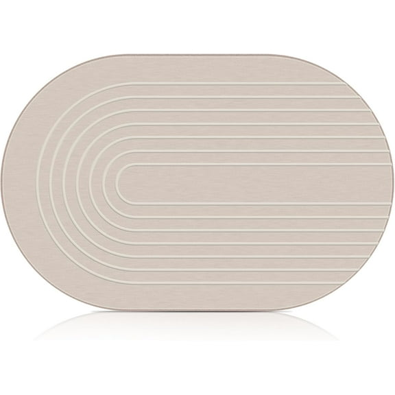 LKIFFA-Stone Bath Mat Diatomaceous Earth Shower Mat Non Slip Quick Dry Bath Stone Mat Super Absorbent Bathroom Floor Mat for Bathroom Kitchen Counter (Off White)