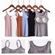thumbnail image 2 of Camisola sin mangas con cinco dedos y almohadilla para el pecho con cinturón de modal para mujer, camiseta básica deportiva integrada para yoga con copa sin sujetador, 2 of 2