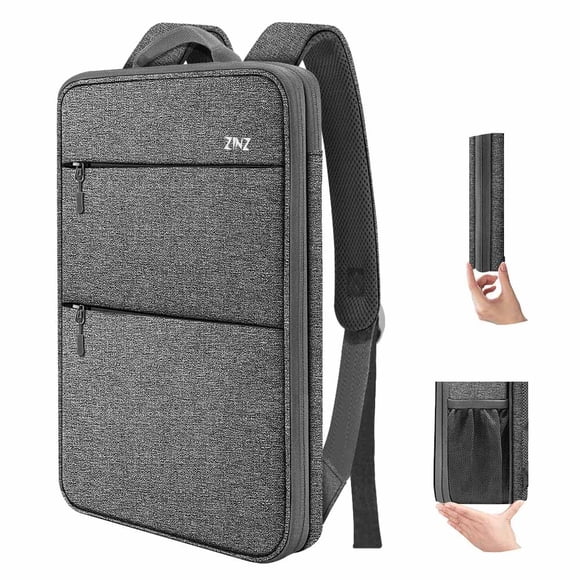 Mochila para portátil ZINZ delgada y ampliable de 15 a 16 pulgadas con puerto USB