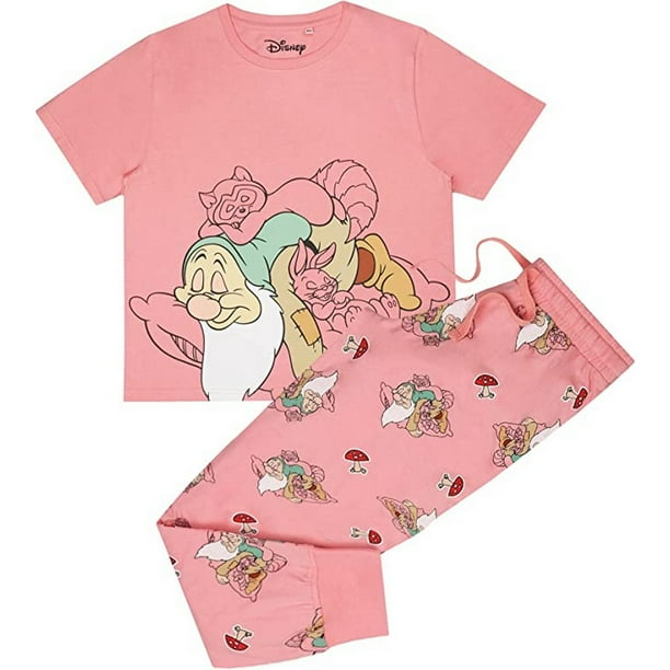 Snow White And The Seven Dwarfs Womens Sleepy Long Pyjama Set Walmart