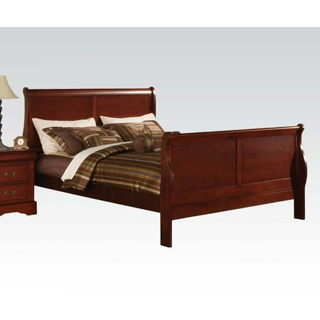 ACME Louis Philippe III Queen Sleigh Bed in Cherry Pine Wood, Multiple Sizes - www.speedy25.com