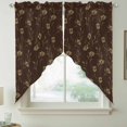 thumbnail image 2 of Brown Floral Swag Valances for Windows 2 Pack, Kitchen Window Curtains 36 Inch Length, Vintage Spring Botanical Flowers Privacy Swag Curtains for Living Room/Bathroom with Rod Pocket 36"x36", 2 of 8
