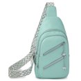 thumbnail image 1 of Bolsa De Pecho Bolso de pecho para mujer, bolso cruzado de moda de cuero PU, riñonera, riñonera (verde) Ehuebsd Para Estrenar, 1 of 9