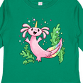 thumbnail image 4 of Inktastic Axolotl Unicorn with Rainbow Tail, Bubbles and Seaweed. Boys or Girls Long Sleeve Toddler T-Shirt, 4 of 5