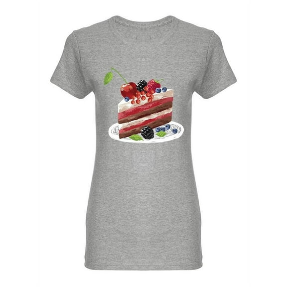 Cake With Berries Shaped T-Shirt Women -Image by Shutterstock, Female Large