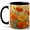 Black, variant on Orange Marigold Flowers 11oz Ceramic Mug, Fall Botanical Coffee Cup