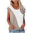 thumbnail image 1 of EQWLJWE Hauts d'Été pour Femmes Hauts pour Femmes Liquidation Mode Femmes Mode Manches Courtes Col Rond T-shirt Imprimé Blouse Hauts Amples, 1 of 6