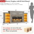 thumbnail image 3 of ANPOO 85" Electric Fireplace with Mantel, Fireplace TV Stand with 36" Fireplace for TVs Up to 95 Inch, 37.6" Tall Farmhouse Entertainment Center with LED Lights & Charging Station, Carved Decoration, 3 of 9