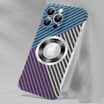 for iPhone 13 Pro Case, Exposed Sides for Comfort, Aramid Fiber, MagSafe Compatible, Protective Raised Corners, Ultra Slim Frameless Case for iPhone 13 Pro 6.1 inch, Blue/Silver/Purple