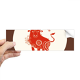 thumbnail image 1 of Year Of Ox Animal China Zodiac Red Rectangle Bumper Sticker Notebook Window Decal, 1 of 1