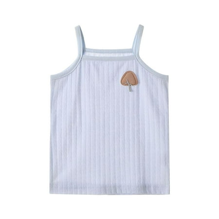 

MQLKF Summer Girl s Solid Cotton Blend Camisole Sleeveless Racerback Crop Tank Tops For Toddler To Big Kid Soft Fashionable Casual Beautiful Kids Tops