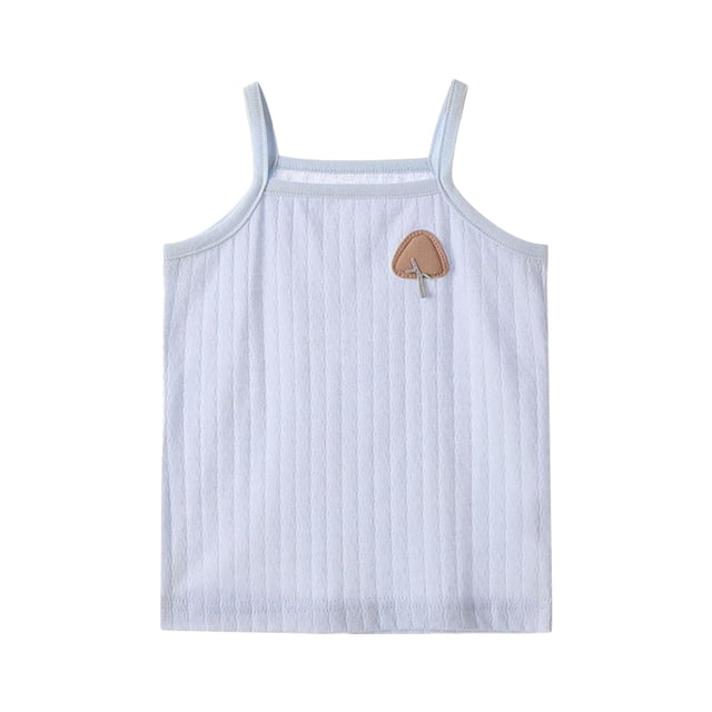 Gibobby Camisa Vaquera Camiseta sin mangas de mezcla de algodón sólido para niña de verano, camisetas sin mangas con espalda para niños pequeños a niños grandes (Aqua, 18-24 Meses)