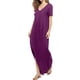 thumbnail image 1 of Vestido largo holgado con cuello en V y bolsillo para mujer, 1 of 4