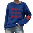 thumbnail image 2 of Oversized Sweatshirt for Women Long Sleeve Crewneck Sweatshirts Pullover Sweater Graphic Warm Tops Blue XXL, 2 of 5