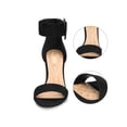 thumbnail image 2 of BLISSFUL STEP Women's Block Heels Zipper Buckle Ankle Strap Sandals Black 6, 2 of 8