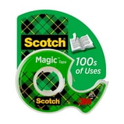 Scotch Magic Tape Dispenser, Clear, 3/4" x 650", 1 Dispenser
