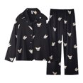thumbnail image 1 of Pijama de seda Lce para mujer, pantalones de manga larga de otoño, cuadros de seda artificial fina, 1 of 6