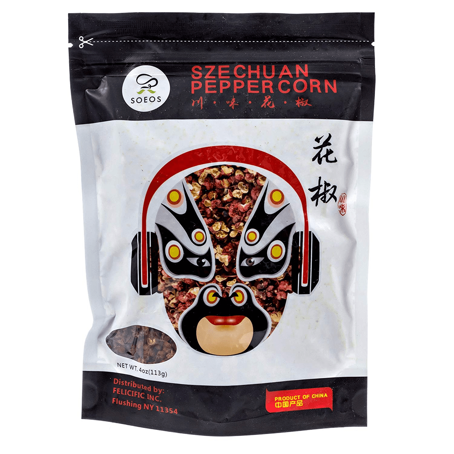 Soeos Authentic Szechuan Peppercorns (4 Ounces) , Grade A Red