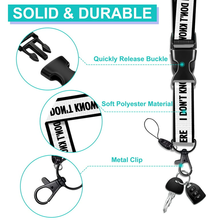 ID Badge Holder with Lanyard and Retractable Badge Reel Belt Clip, Funny  Unique Key Keychain Lanyards Clip On Badge Extender Vertical ID Sleeve for  Women Men 