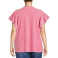 thumbnail image 5 of Terra & Sky Women's Plus Size Flutter Sleeve Knit Top, 5 of 6