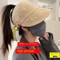 thumbnail image 4 of Ponytail Hat Foldable Visors Hat Fisherman Cap Wide Brim Sun Hat Fisherman Cap Bucket Hat Beach Caps BLACK, 4 of 7