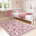 thumbnail image 7 of Wonnitar 5'x7' Area Rug Insect & Botanical Washable Rug - Soft Modern Pink Girls Rug for Bedroom, Non-Slip Ultra-Thin Stain Resistant Area Rug for Living Room, Nursery, 7 of 7