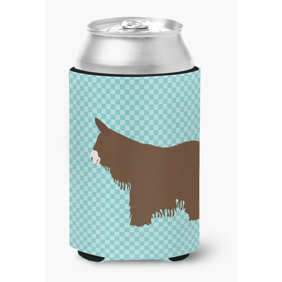 Carolines Treasures BB8026CC Poitou Poiteuin Donkey Blue Check Can or Bottle Hugger