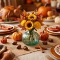 thumbnail image 4 of Racsoh Green Glass Pumpkin Vase, Transparent Hydroponic Flower Vessel, Thanksgiving Table Centerpiece, for Dried Fresh Flowers Home Decor (Green), 4 of 6