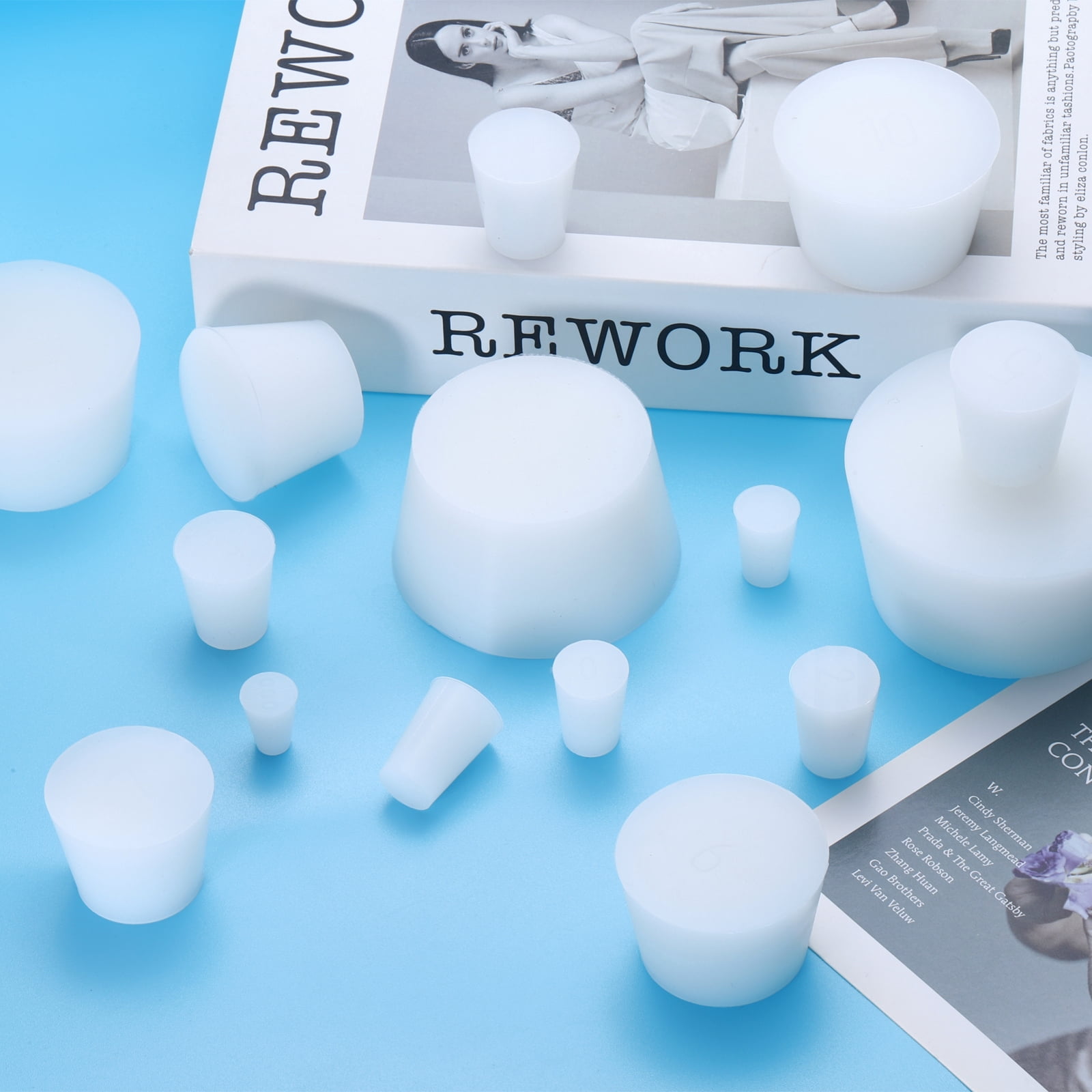 Unique Bargains Silicone Solid Rubber Stoppers for Lab Use 51mm to 62mm Dia