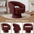 thumbnail image 5 of CRERIYO 360° Swivel Barrel Accent Chair Set of 1, Oversized Soft Chenille Armchair for Living Room and Bedroom, Red, 5 of 14