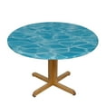 thumbnail image 3 of Summer Water Teal Fitted Elastic Table Cover for Round Table, Waterproof Oil Proof Tablecloth for Indoor Outdoor, 3 of 8