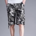 thumbnail image 2 of IROINNID Discount Cargo Shorts for Men Camouflage Work Shorts Multiple Pockets Straight Tube Five Piece Pants Beach Vacation Shorts,Gray, 2 of 5