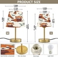 thumbnail image 2 of Modern Minimalist Cone Desk Lamp Antique Bronze Base & Linen Shade Bedside Table Lamp for Bedroom Living Room, Office, Dorm Red Panda Pattern Medium, 2 of 7