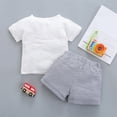 thumbnail image 3 of Kaprioy Baby Girls 2Pcs Summer Outfits Short Sleeve T-Shirt Tops Elastic Waistband Shorts Set Toddler Clothes, 3 of 6