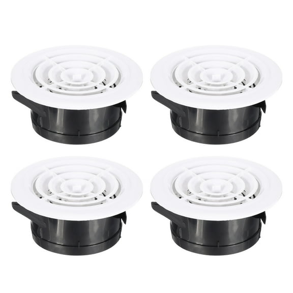Uxcell 5 Inch Round Air Vent Cover, 4Pcs ABS Adjustable Soffit Vents for Home, White